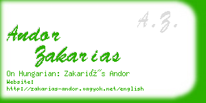 andor zakarias business card